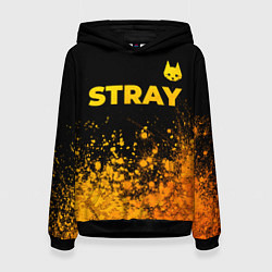 Толстовка-худи женская Stray - gold gradient посередине, цвет: 3D-черный