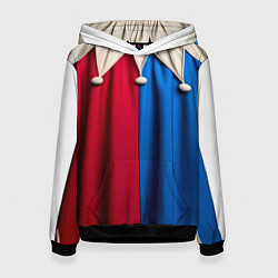 Толстовка-худи женская Костюм шута наряд, цвет: 3D-черный