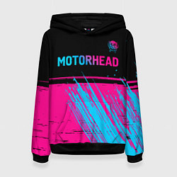 Толстовка-худи женская Motorhead - neon gradient посередине, цвет: 3D-черный
