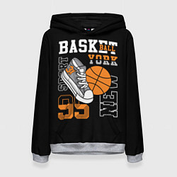 Толстовка-худи женская Basketball New York, цвет: 3D-меланж