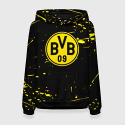 Толстовка-худи женская Borussia yellow splash, цвет: 3D-черный