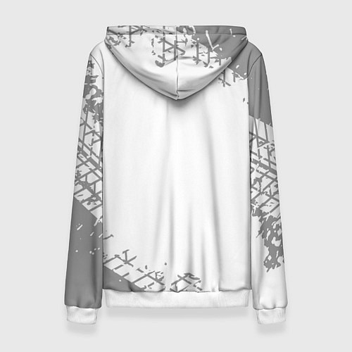 Женская толстовка Renault speed на светлом фоне со следами шин / 3D-Белый – фото 2