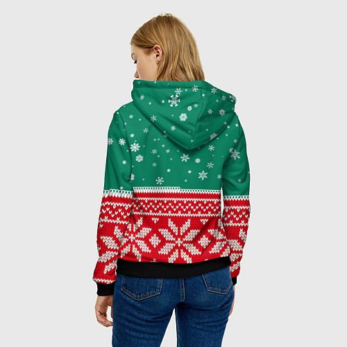 Женская толстовка Катя новогодняя / 3D-Черный – фото 4