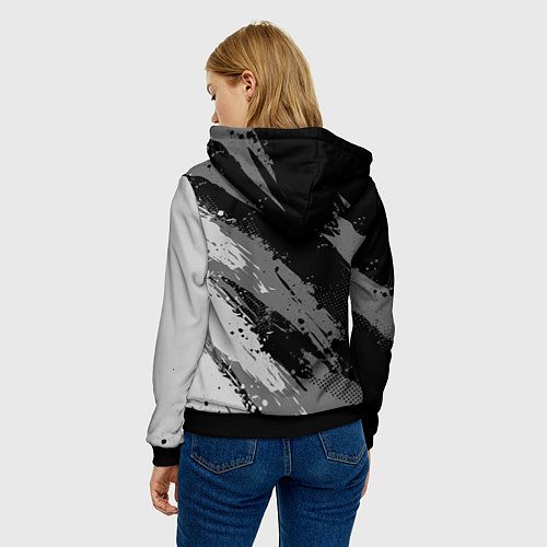 Женская толстовка N7 - mass effect monochrome / 3D-Черный – фото 4