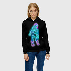 Толстовка-худи женская Neon undead, цвет: 3D-черный — фото 2