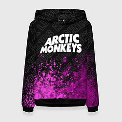 Толстовка-худи женская Arctic Monkeys rock legends посередине, цвет: 3D-черный
