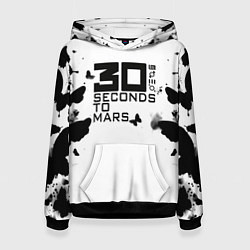 Толстовка-худи женская 30 Second to mars buterfly, цвет: 3D-черный