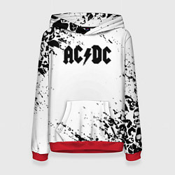 Толстовка-худи женская ACDC rock collection краски черепа, цвет: 3D-красный