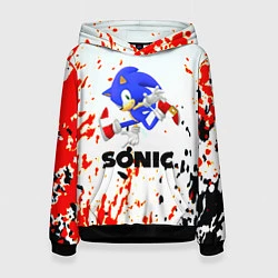 Толстовка-худи женская Sonic краски абстрактные, цвет: 3D-черный