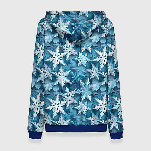 Женская толстовка New Years pattern with snowflakes / 3D-Синий – фото 2