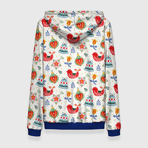 Женская толстовка Рождественские узоры / 3D-Синий – фото 2