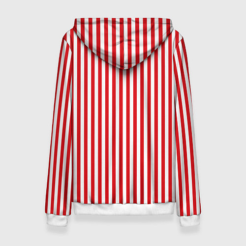 Женская толстовка Красная полоса / 3D-Белый – фото 2