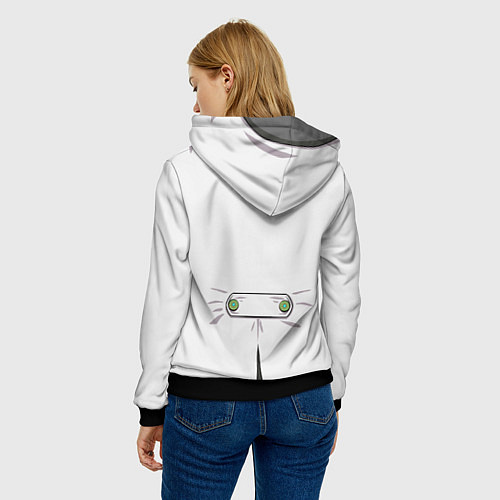 Женская толстовка Белый мультяшный фрак с шейным платком / 3D-Черный – фото 4