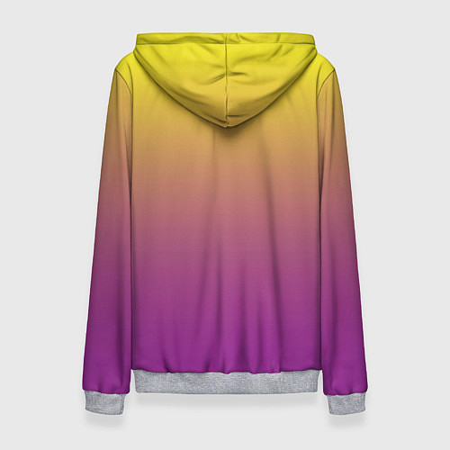 Женская толстовка Желто-фиолетовый градиент / 3D-Меланж – фото 2