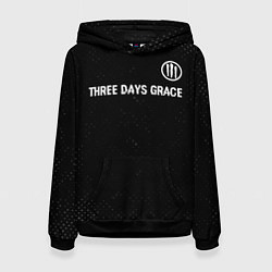 Женская толстовка Three Days Grace glitch на темном фоне посередине