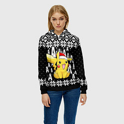 Толстовка-худи женская Пикачу свитер, цвет: 3D-черный — фото 2