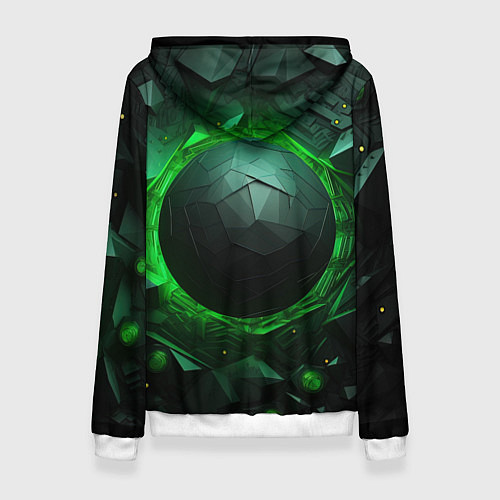 Женская толстовка Абстрактная гармония зеленого / 3D-Белый – фото 2