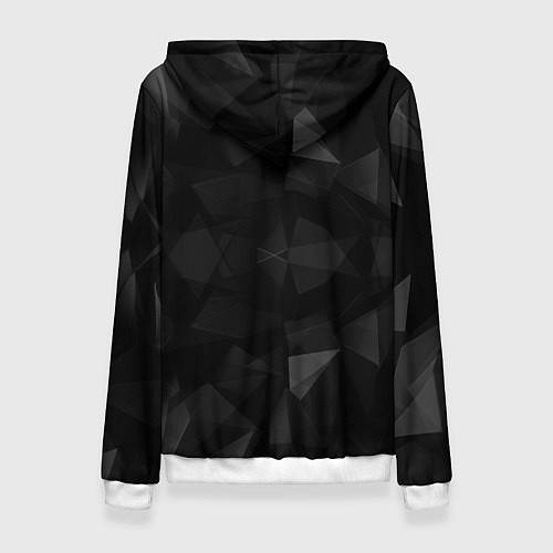 Женская толстовка Красный дракон на полигональном черном фоне / 3D-Белый – фото 2