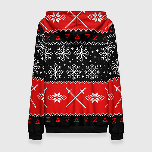 Женская толстовка The Witcher christmas sweater / 3D-Черный – фото 2