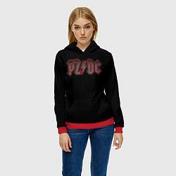 Толстовка-худи женская PZDC - ACDC, цвет: 3D-красный — фото 2