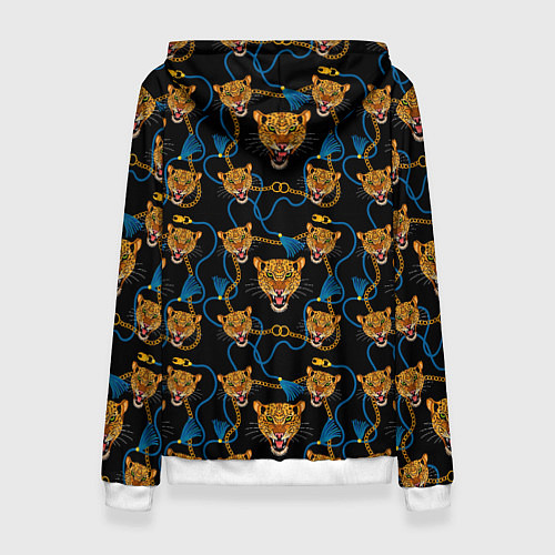 Женская толстовка Золотая цепь с леопардами / 3D-Белый – фото 2