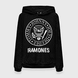 Женская толстовка Ramones glitch на темном фоне