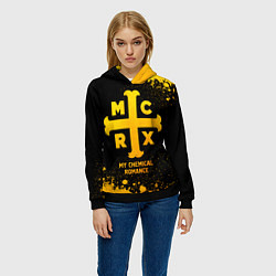 Толстовка-худи женская My Chemical Romance - gold gradient, цвет: 3D-черный — фото 2