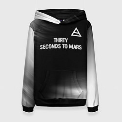 Женская толстовка Thirty Seconds to Mars glitch на темном фоне посер