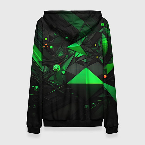 Женская толстовка Абстрактный лабиринт зелени / 3D-Черный – фото 2