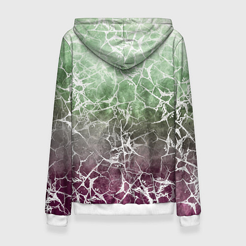 Женская толстовка Абстракция - spider web on purple-green background / 3D-Белый – фото 2