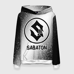 Толстовка-худи женская Sabaton glitch на светлом фоне, цвет: 3D-белый