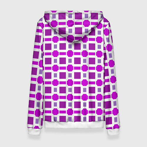 Женская толстовка Фиолетовые кирпичики и белые полосы / 3D-Белый – фото 2