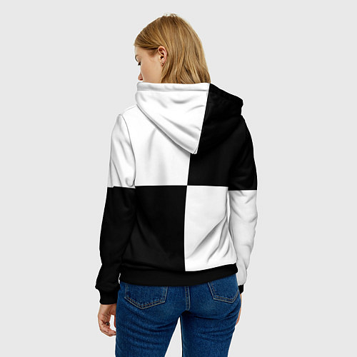 Женская толстовка Шахматы - ферзь / 3D-Черный – фото 4