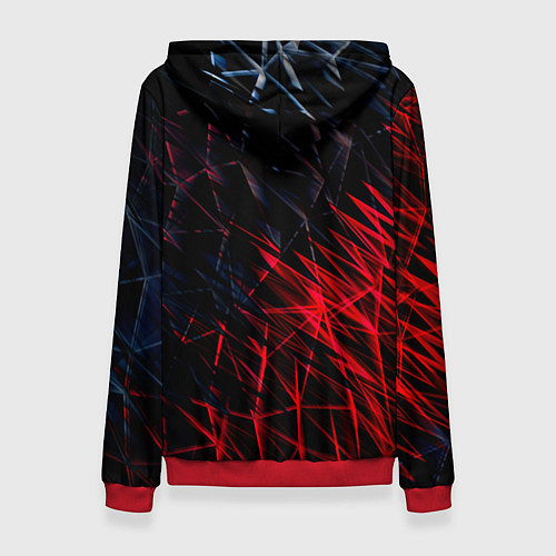Женская толстовка Красно чёрные узоры / 3D-Красный – фото 2