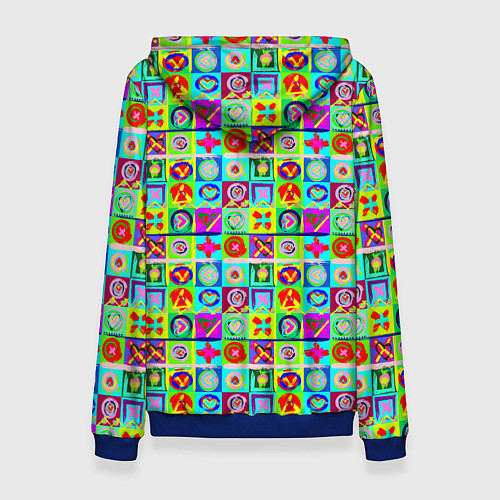 Женская толстовка Сердца и квадраты абстракция / 3D-Синий – фото 2