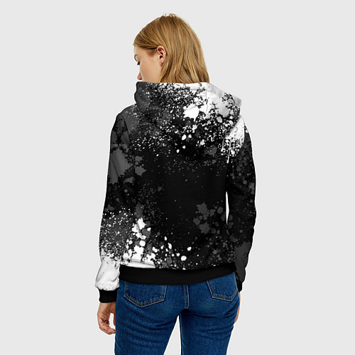Женская толстовка Медальон ведьмака - брызги / 3D-Черный – фото 4