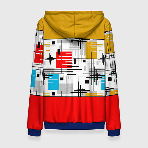 Женская толстовка Узор красного горчичного цвета / 3D-Синий – фото 2