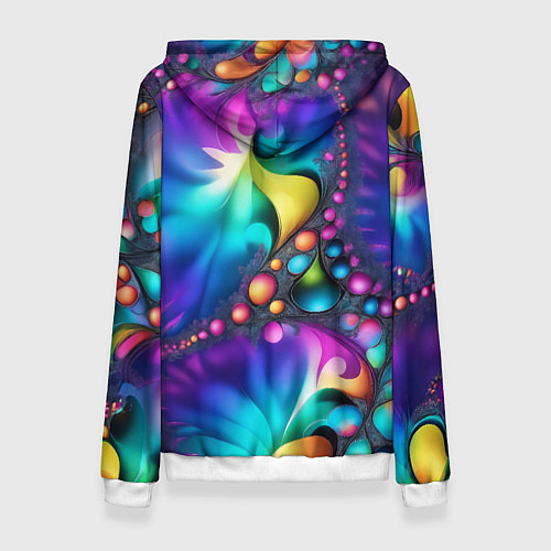 Женская толстовка Розово синий фрактал / 3D-Белый – фото 2