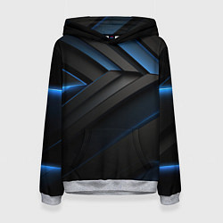 Толстовка-худи женская Абстрактная вселенная черного, цвет: 3D-меланж