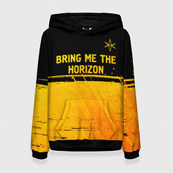 Толстовка-худи женская Bring Me the Horizon - gold gradient посередине, цвет: 3D-черный