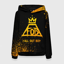 Толстовка-худи женская Fall Out Boy - gold gradient, цвет: 3D-черный