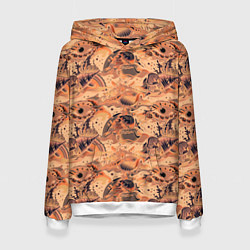 Толстовка-худи женская Морские раковины, цвет: 3D-белый