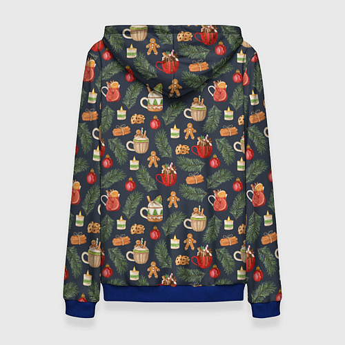 Женская толстовка Новогодние напитки / 3D-Синий – фото 2