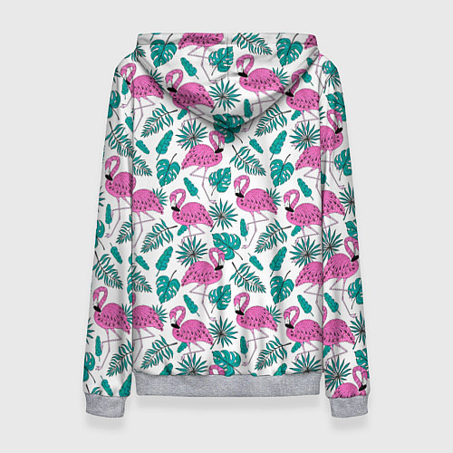 Женская толстовка Тропический розовый фламинго / 3D-Меланж – фото 2