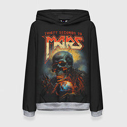 Толстовка-худи женская Thirty seconds to mars skull, цвет: 3D-меланж