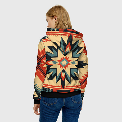Женская толстовка Орнамент в стиле американских индейцев / 3D-Черный – фото 4
