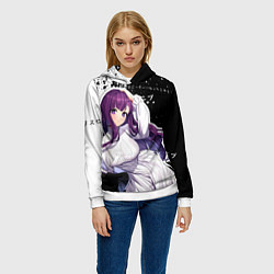 Толстовка-худи женская Ферн из аниме, цвет: 3D-белый — фото 2