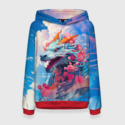 Толстовка-худи женская Небесный дракон, цвет: 3D-красный