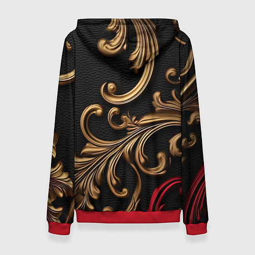 Женская толстовка Золотые абстрактные узоры / 3D-Красный – фото 2