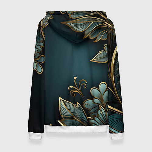 Женская толстовка Объемные узоры и листья / 3D-Белый – фото 2
